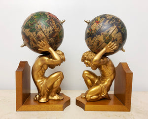 Vintage Greek God Atlas World Bookends | eXibit collection