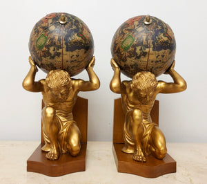 Vintage Greek God Atlas World Bookends | eXibit collection