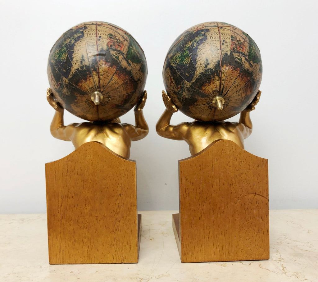 Vintage Greek God Atlas World Bookends | eXibit collection