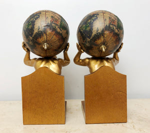 Vintage Greek God Atlas World Bookends | eXibit collection