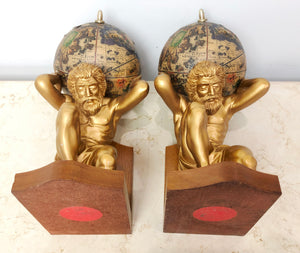 Vintage Greek God Atlas World Bookends | eXibit collection