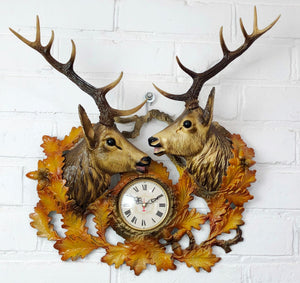 Vintage Stag Deer Battery Wall Clock | eXibit collection