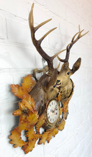 Vintage Stag Deer Battery Wall Clock | eXibit collection