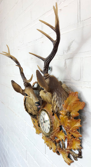Vintage Stag Deer Battery Wall Clock | eXibit collection