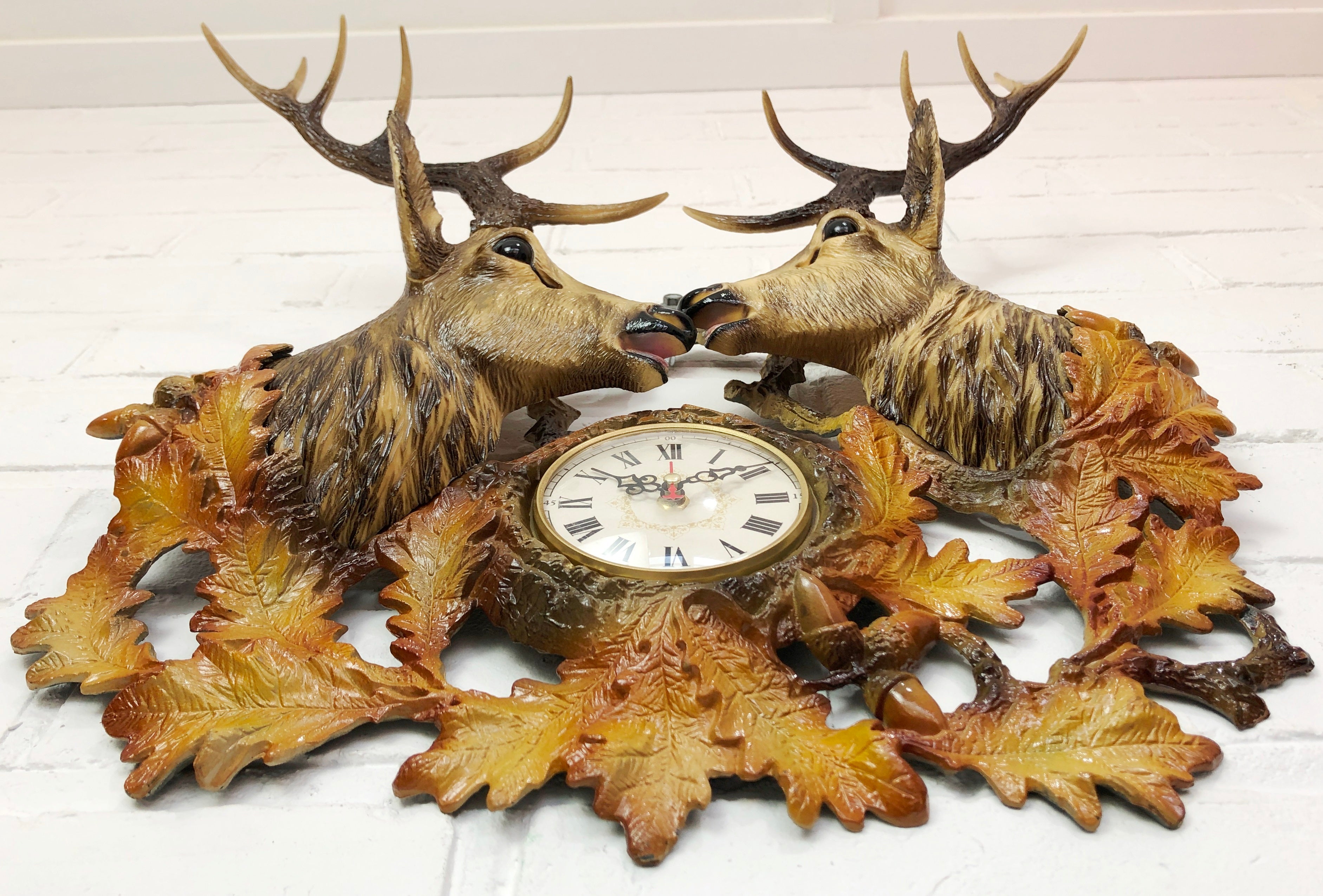 Vintage Stag Deer Battery Wall Clock | eXibit collection