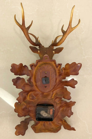 Vintage Stag Deer Head Battery Wall Clock | eXibit collection