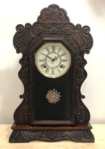 Antique Ansonia Cottage Quartz Battery Mantel Clock  | eXibit collection