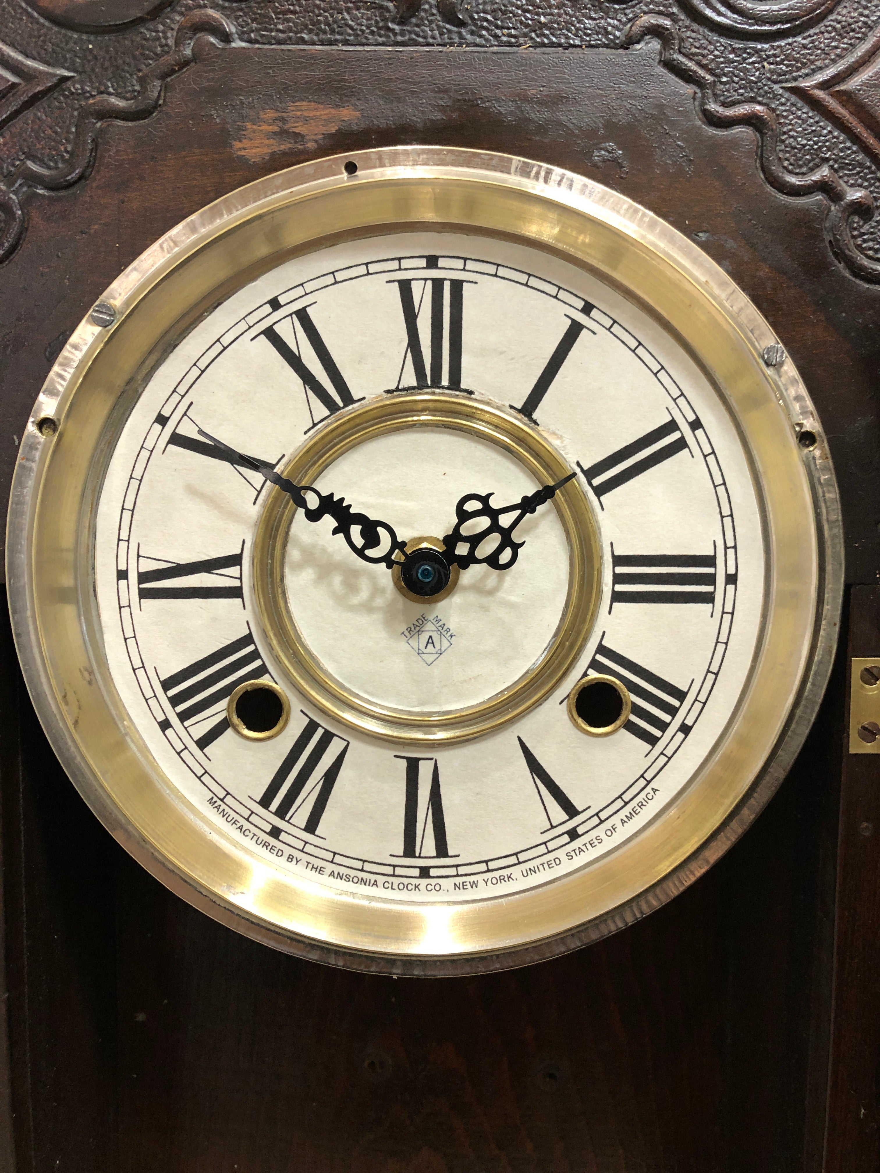 Antique Ansonia Cottage Quartz Battery Mantel Clock  | eXibit collection