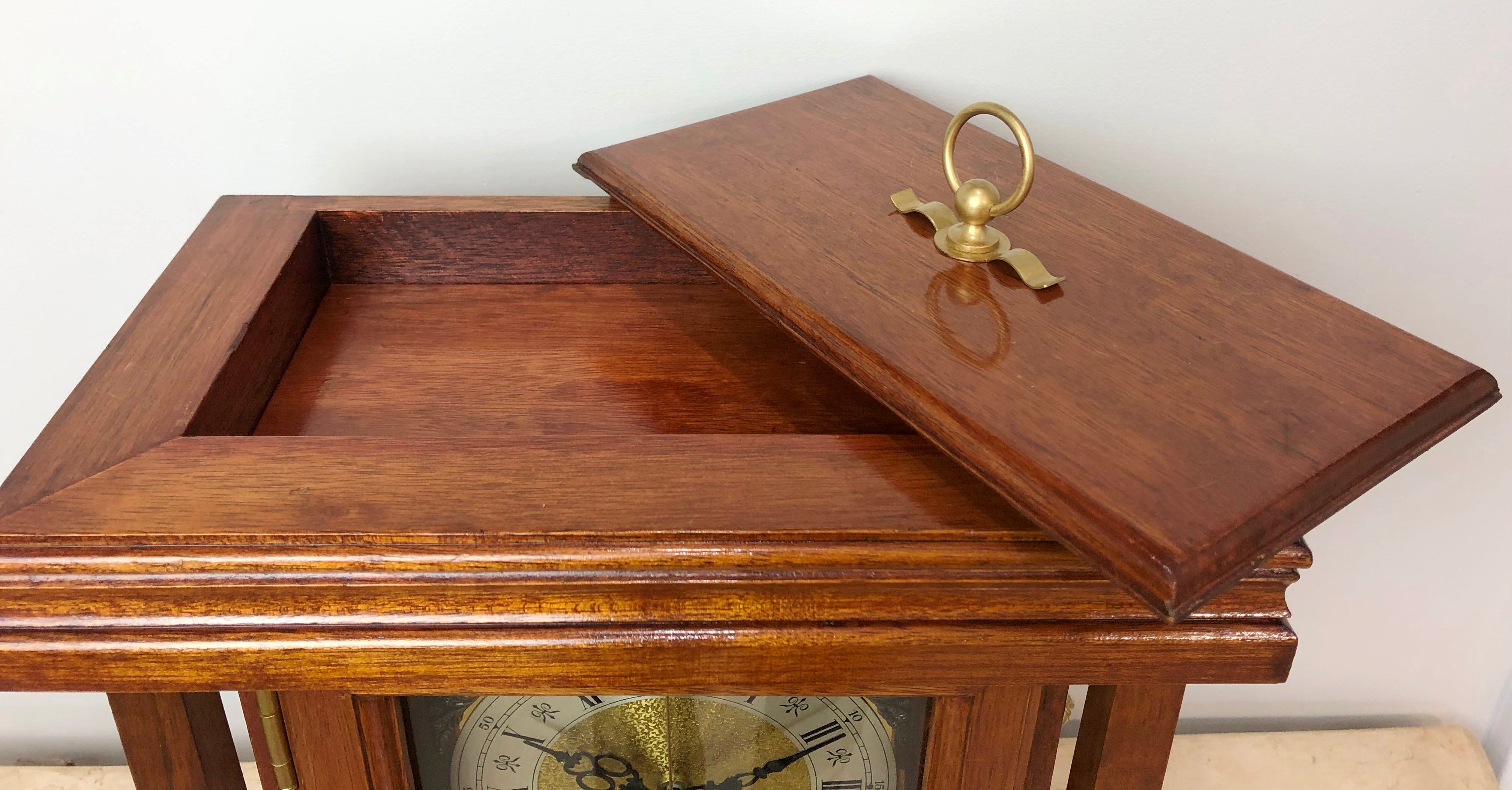 Vintage SOLID Wood Lion & Claw Feet Battery Mantle Clock | eXibit collection