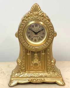 Vintage Mercedes Gold Cast Mantel Clock | eXibit collection