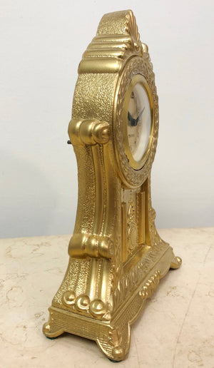 Vintage Mercedes Gold Cast Mantel Clock | eXibit collection