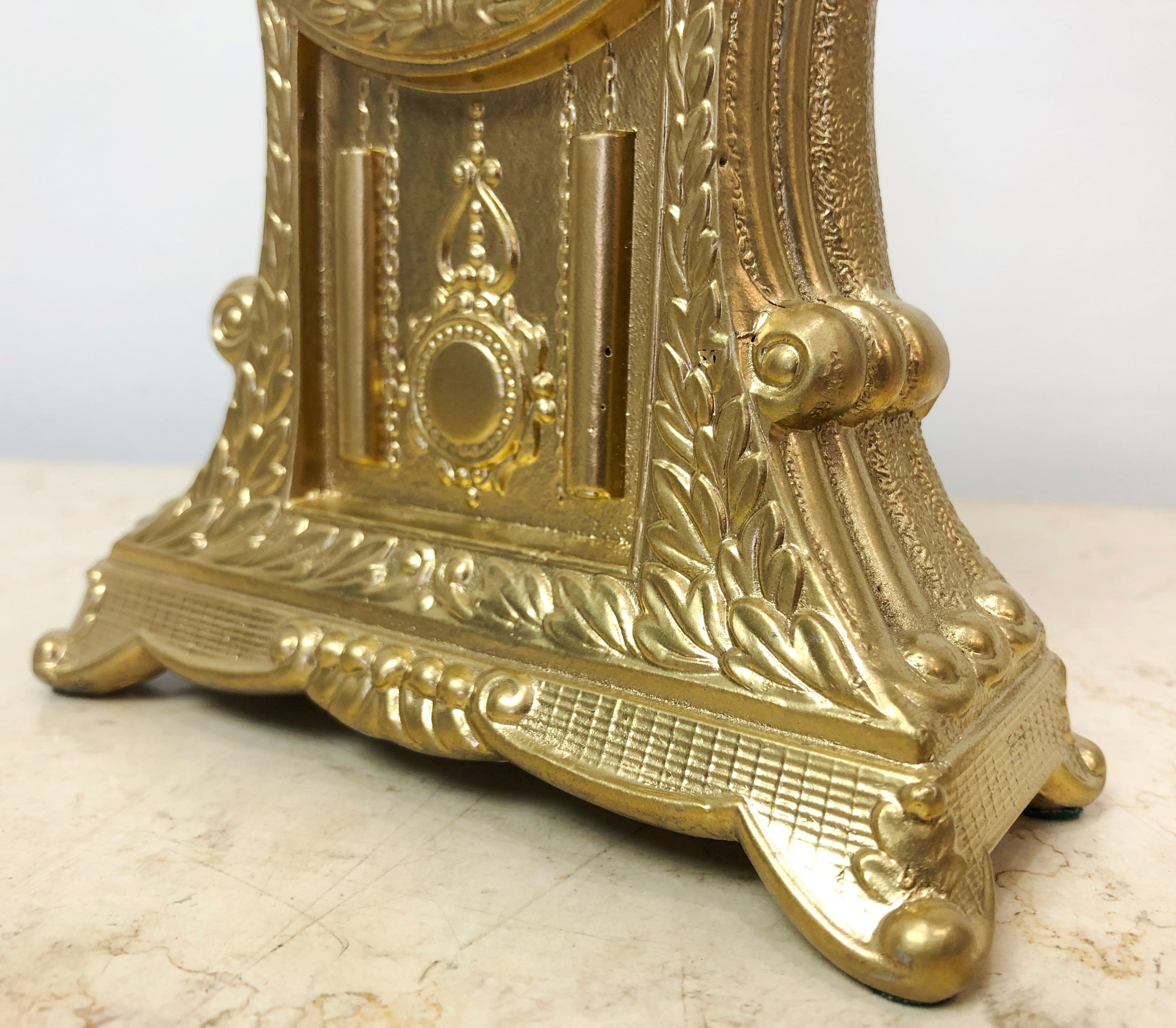 Vintage Mercedes Gold Cast Mantel Clock | eXibit collection