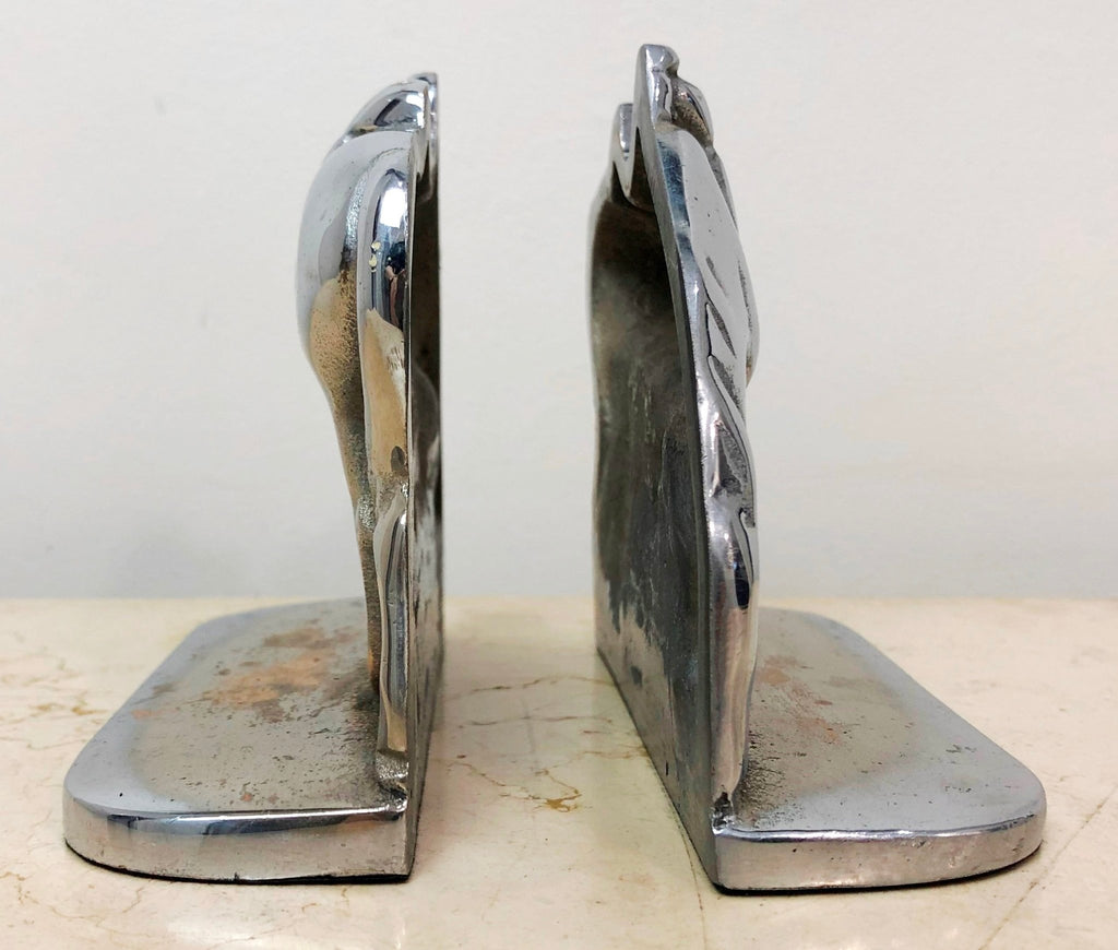 Vintage Cast Solid Silver Grazing Saddle Horse Bookends | Adelaide Clocks