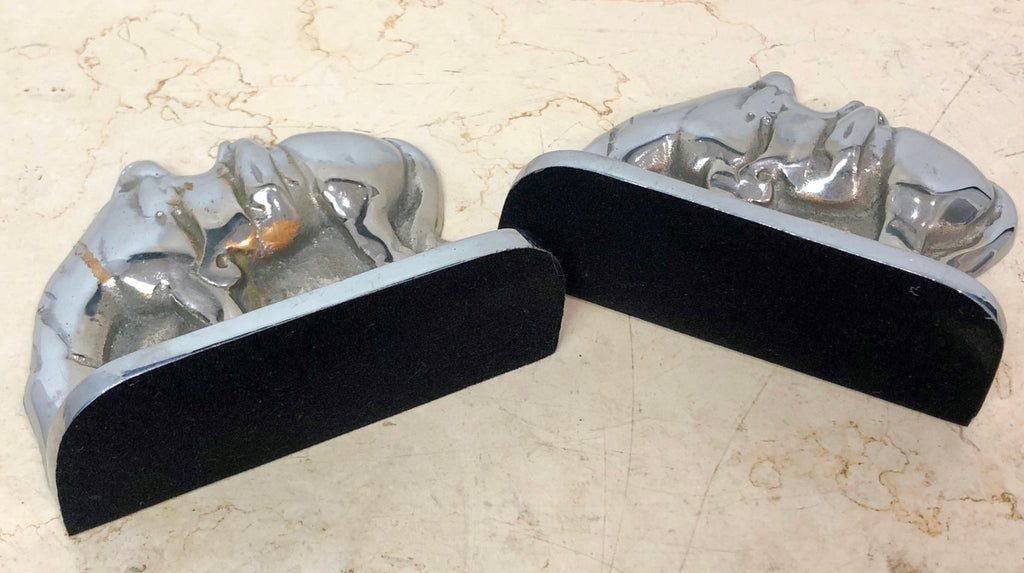 Vintage Cast Solid Silver Grazing Saddle Horse Bookends | Adelaide Clocks
