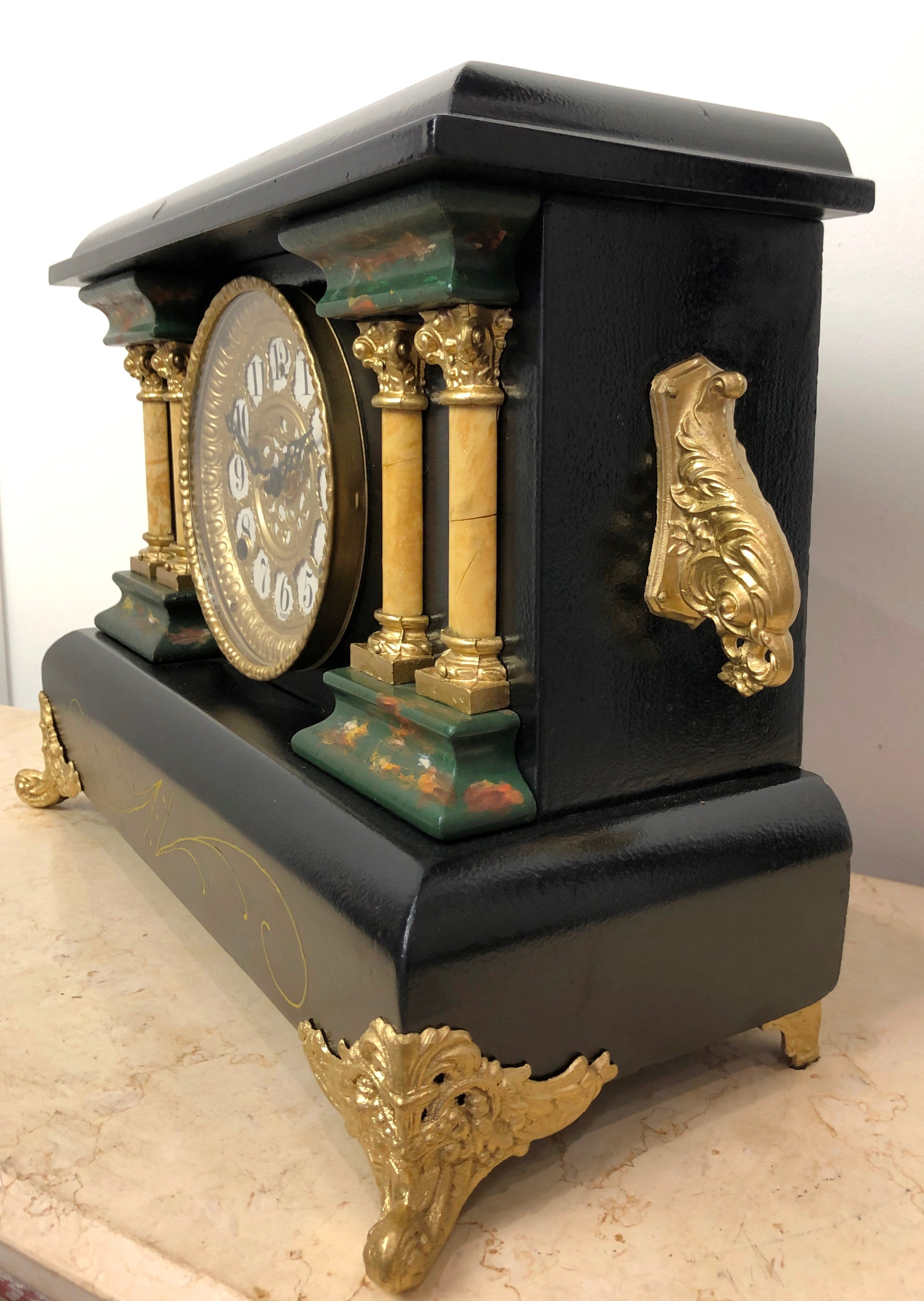  Antique GILBERT Quartz Battery Mantel Clock | eXibit collection