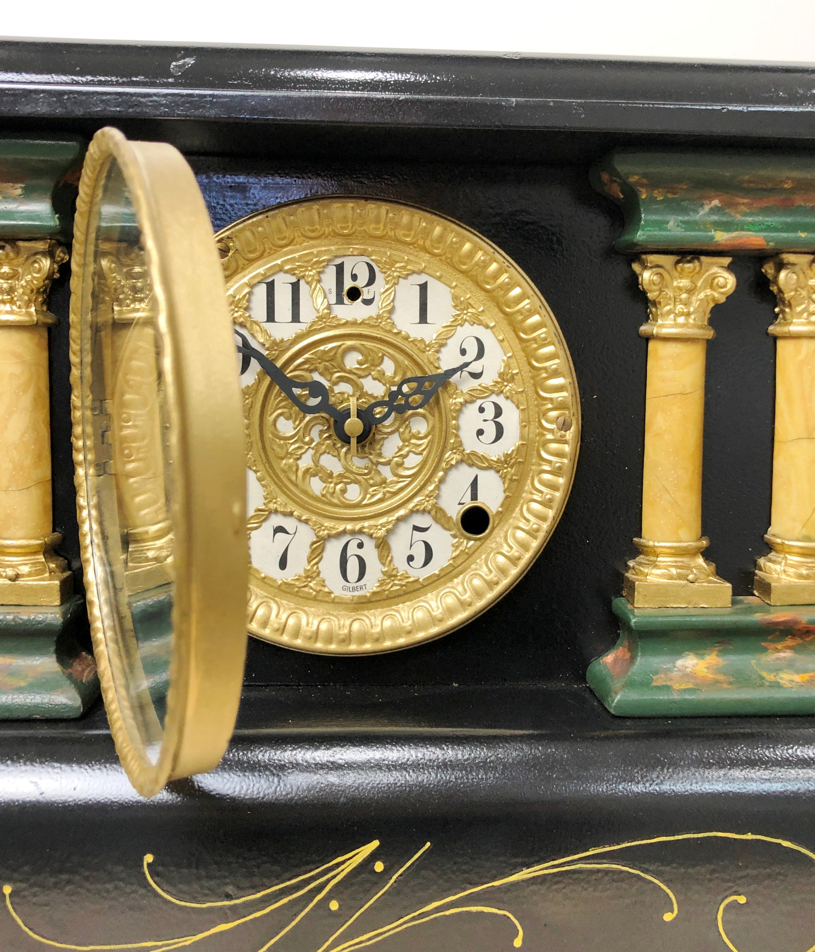  Antique GILBERT Quartz Battery Mantel Clock | eXibit collection