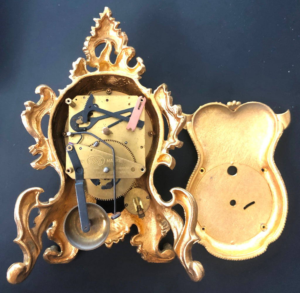 Vintage SCHMID SCHLENKER Jr Ornate Brass 8 Day Mantel Clock | eXibit collection