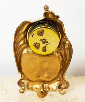 Vintage Figural Rhythm Alarm Gold Bedside Desk Clock | eXibit collection