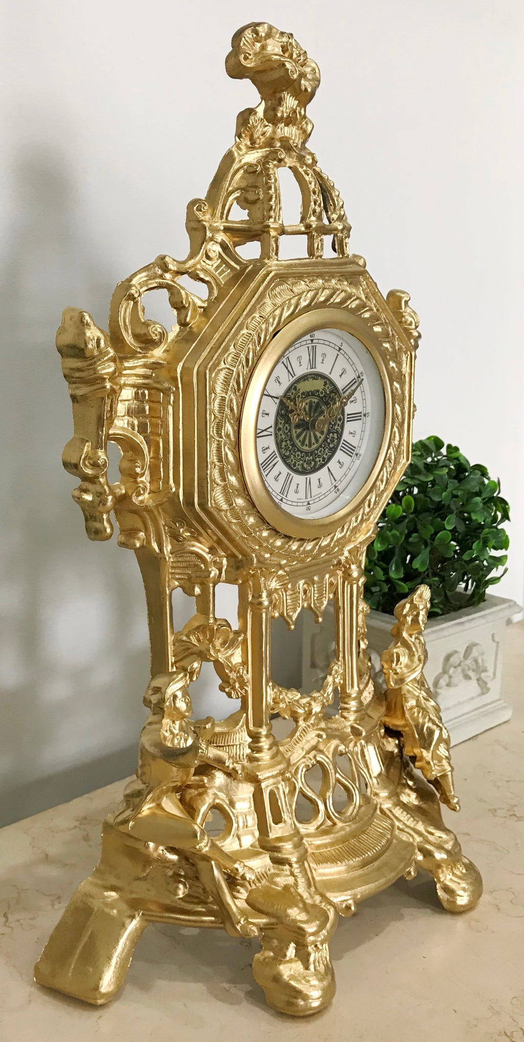 Vintage Figural West German Mantel Clock | eXibit Collection