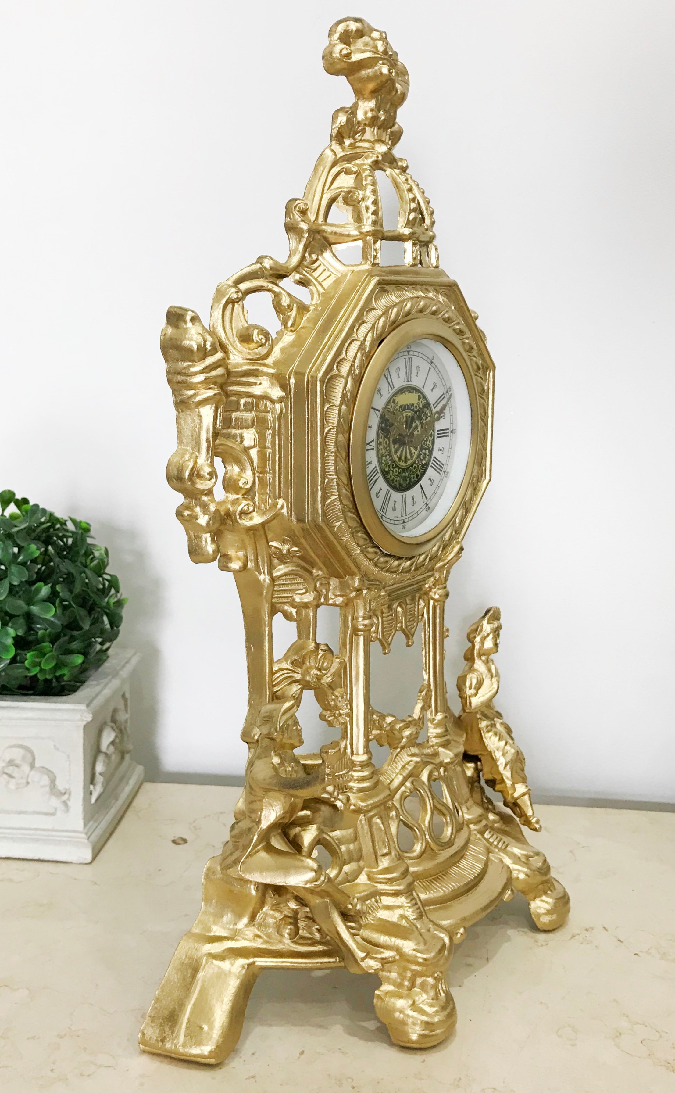 Vintage Figural West German Mantel Clock | eXibit Collection