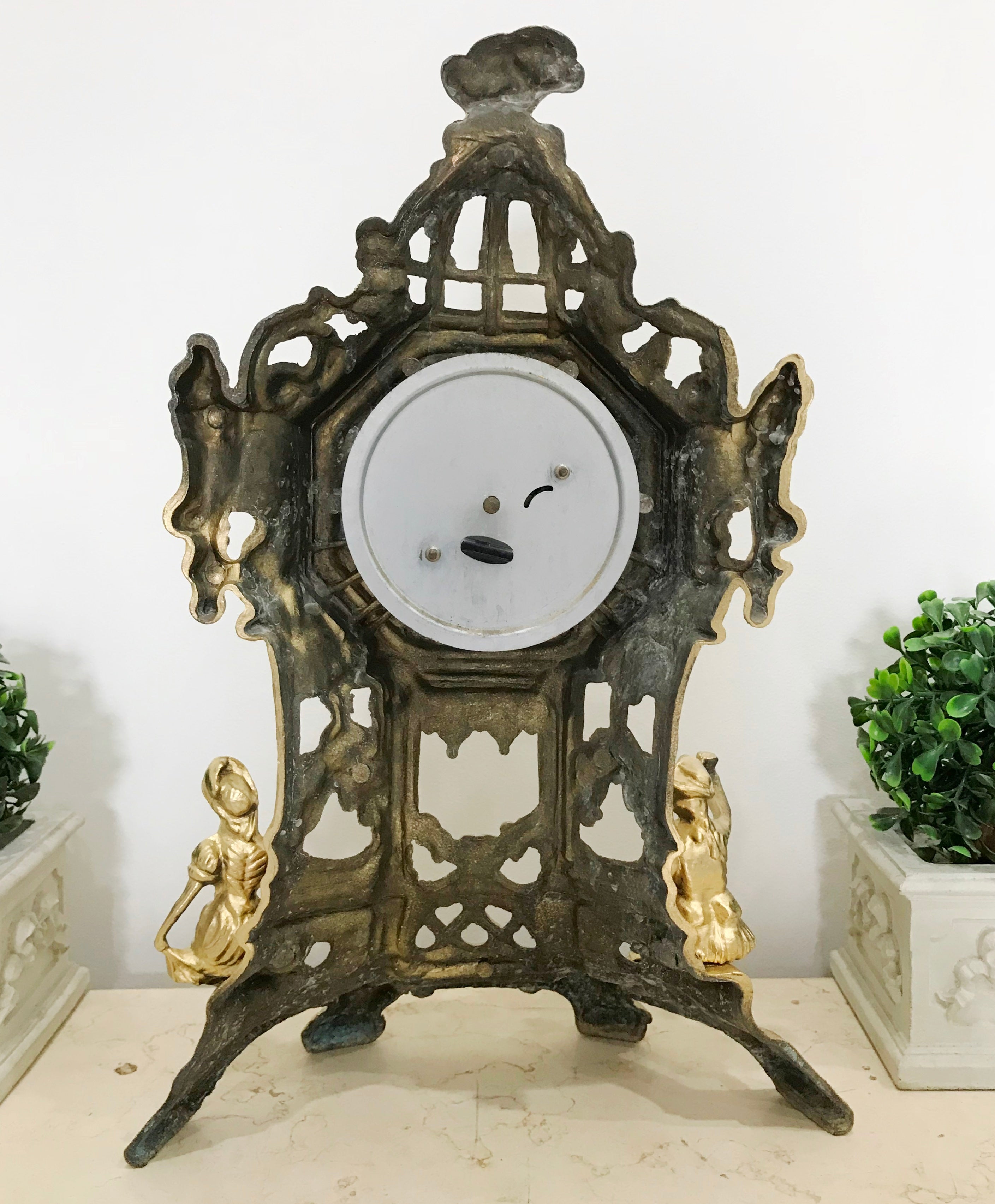 Vintage Figural West German Mantel Clock | eXibit Collection