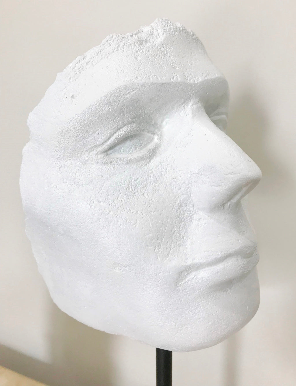 Restored White Mask Face Sculpture | eXibit collection