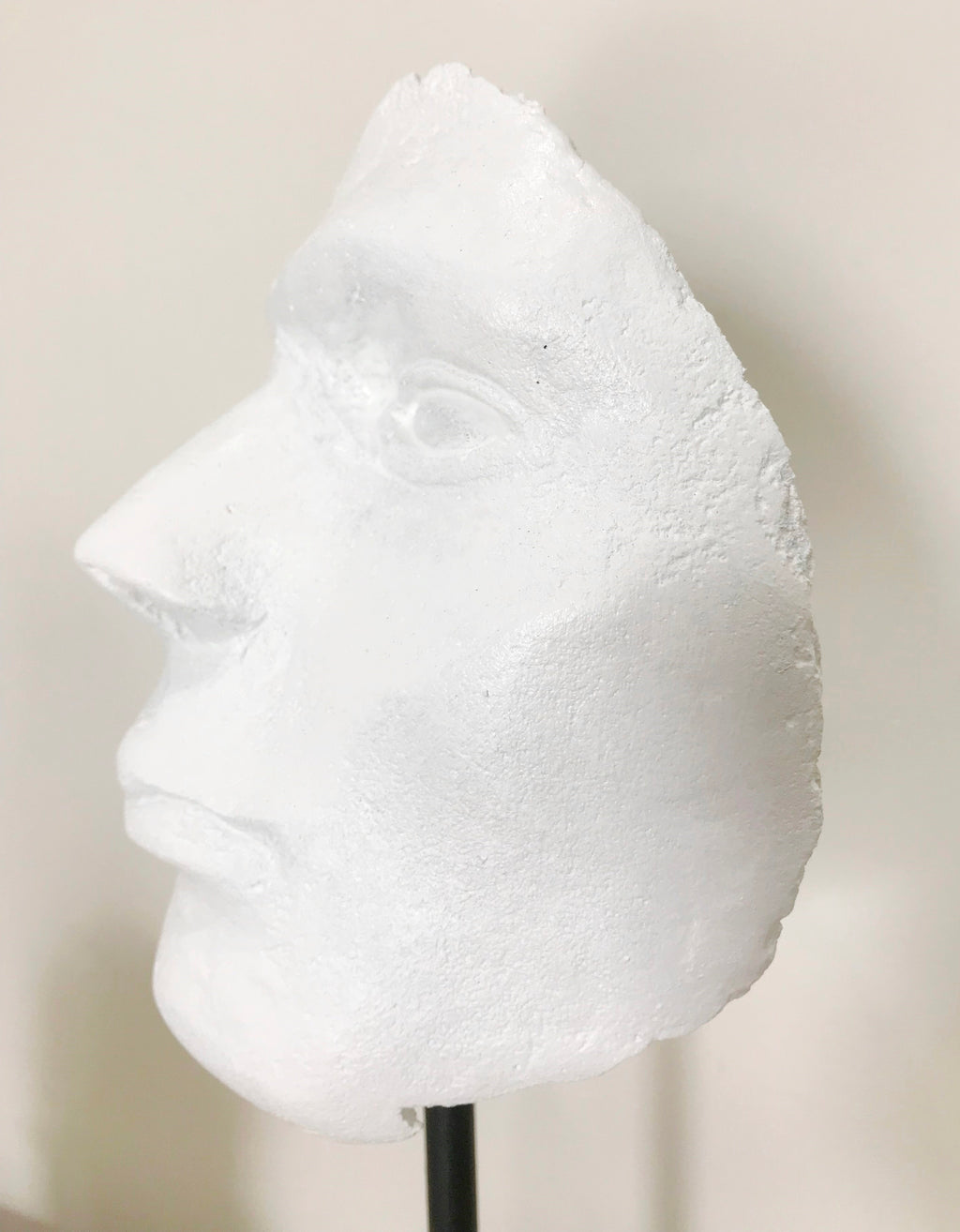 Restored White Mask Face Sculpture | eXibit collection