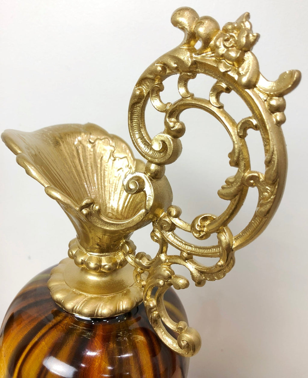 Vintage Ornate Brass Ewer Urn Garniture Set | eXibit collection