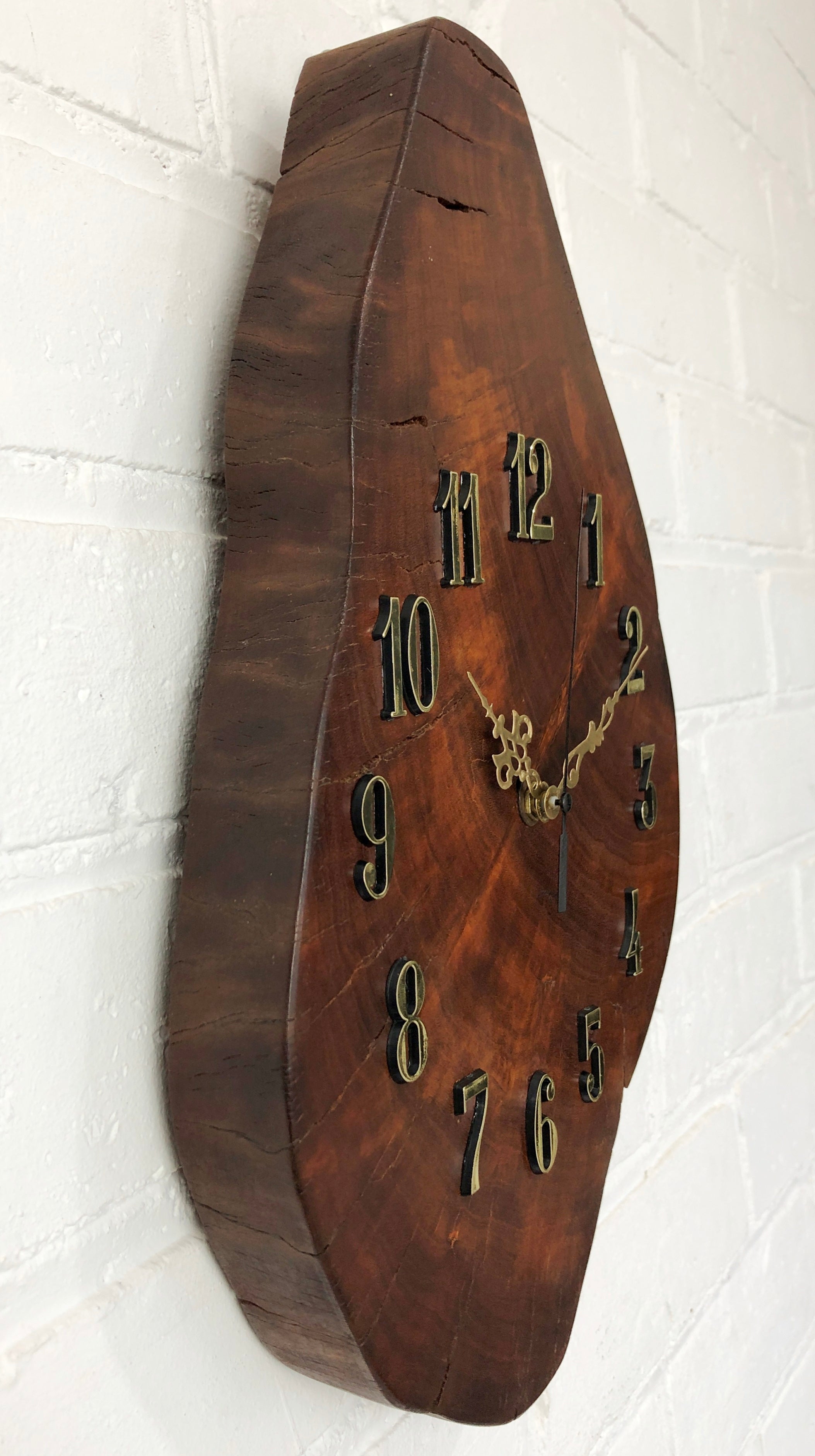 Vintage MULGA Wood Battery Wall Clock | eXibit collection