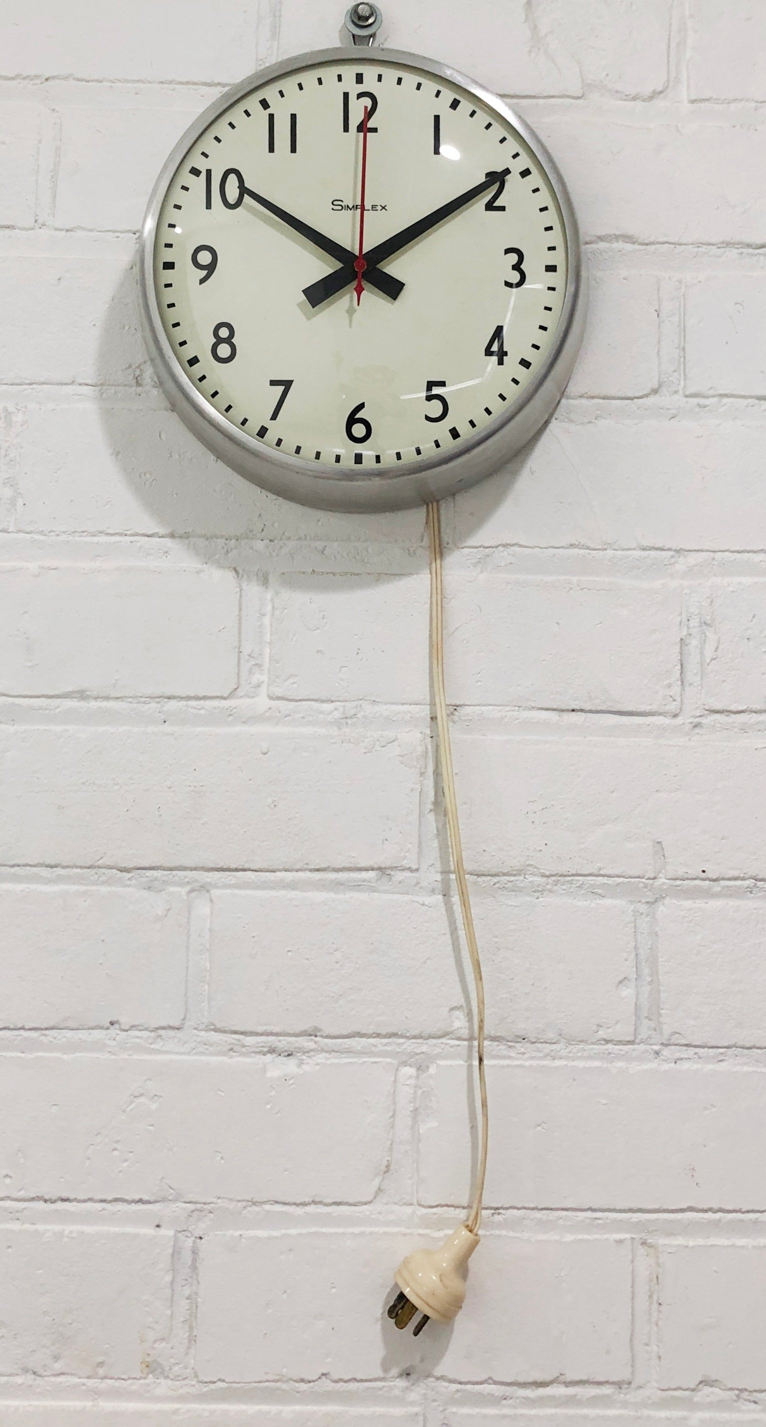 Vintage SIMPLEX Electric Wall School Clock | eXibit collection