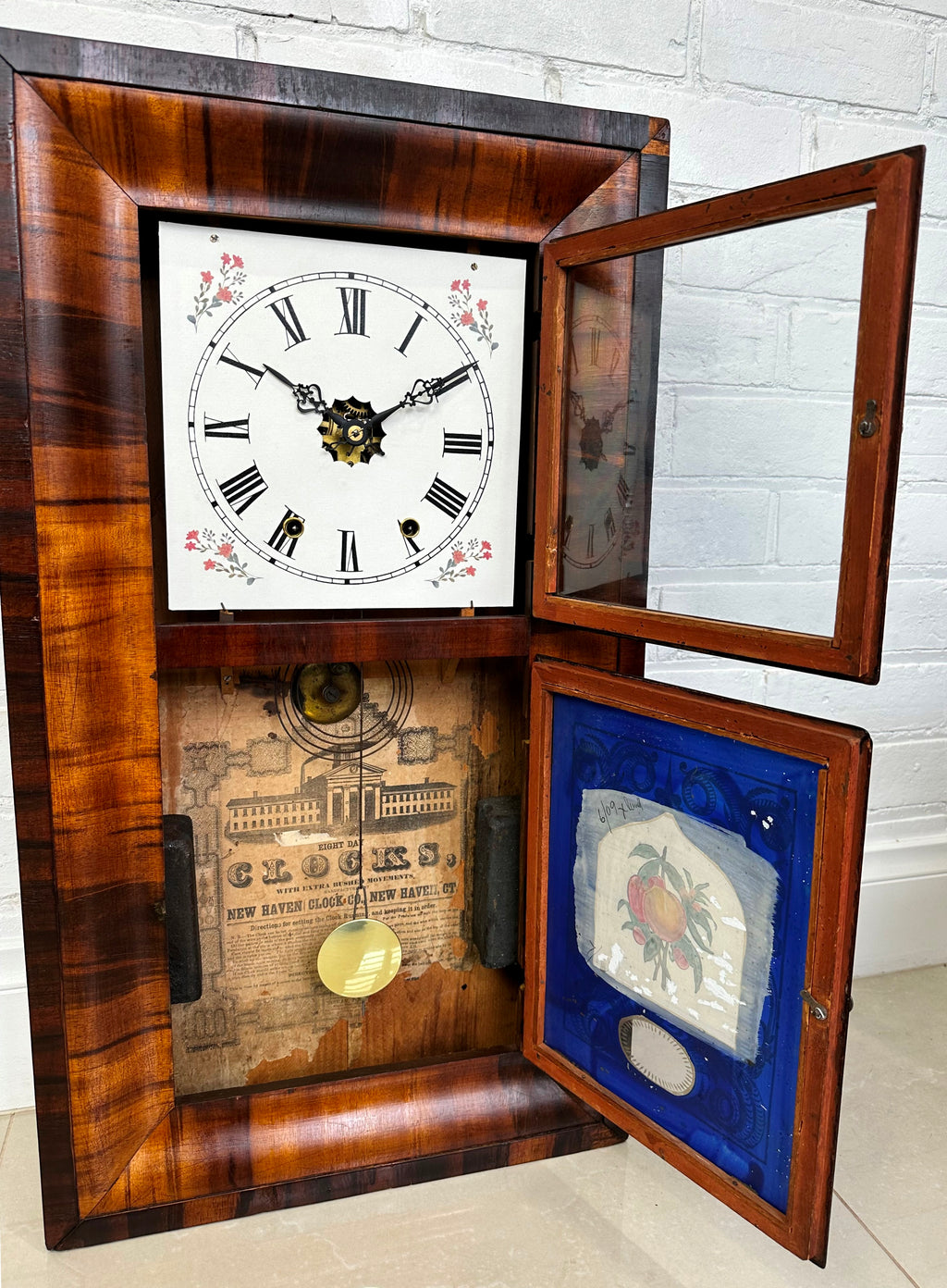 Antique New Haven Ogee Hammer on Coil Chime Wall Clock | Adelaide Clocks