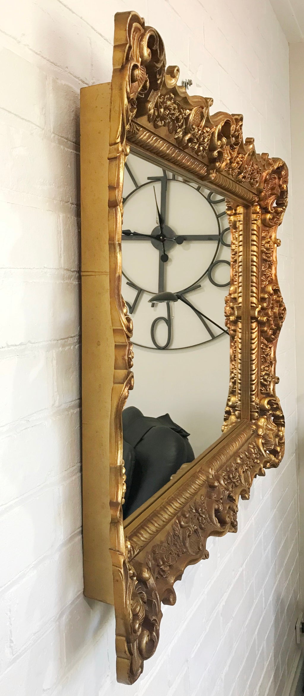 Antique Ornate Gold Wall Hanging Rectangle Mirror | Adelaide Clocks