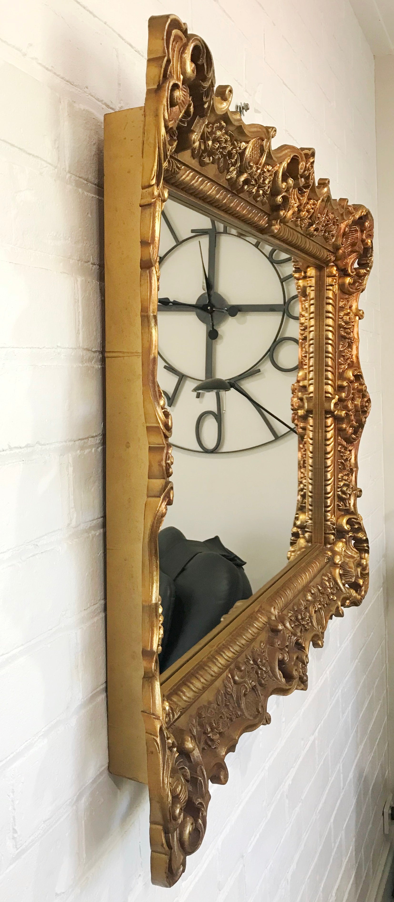 Antique Ornate Gold Wall Hanging Rectangle Mirror | eXibit collection