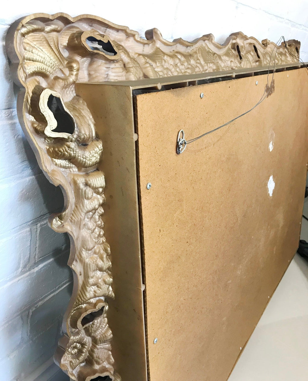 Antique Ornate Gold Wall Hanging Rectangle Mirror | Adelaide Clocks