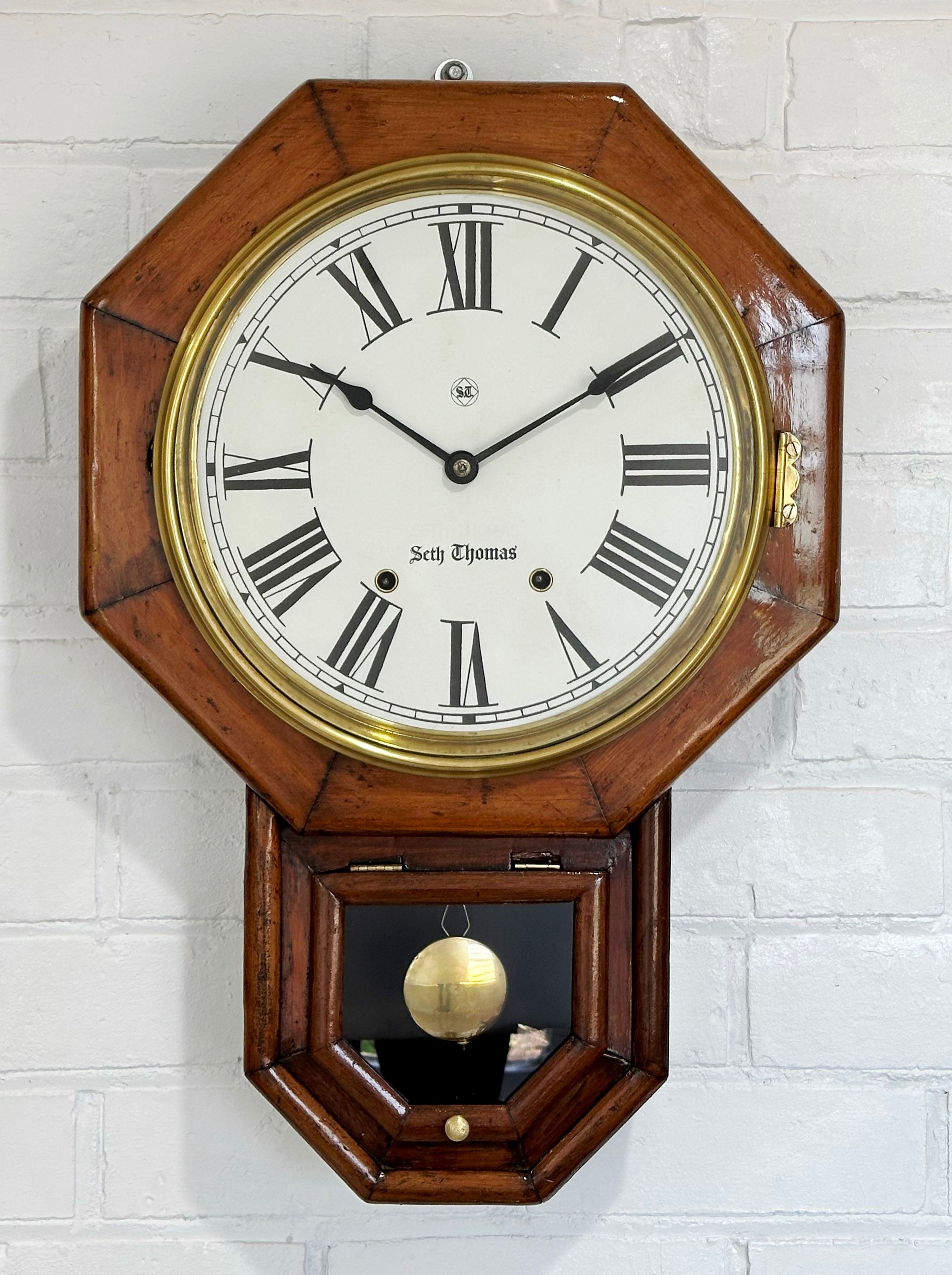 Original Antique Seth Thomas Hammer Chime Wall Clock | eXibit collection