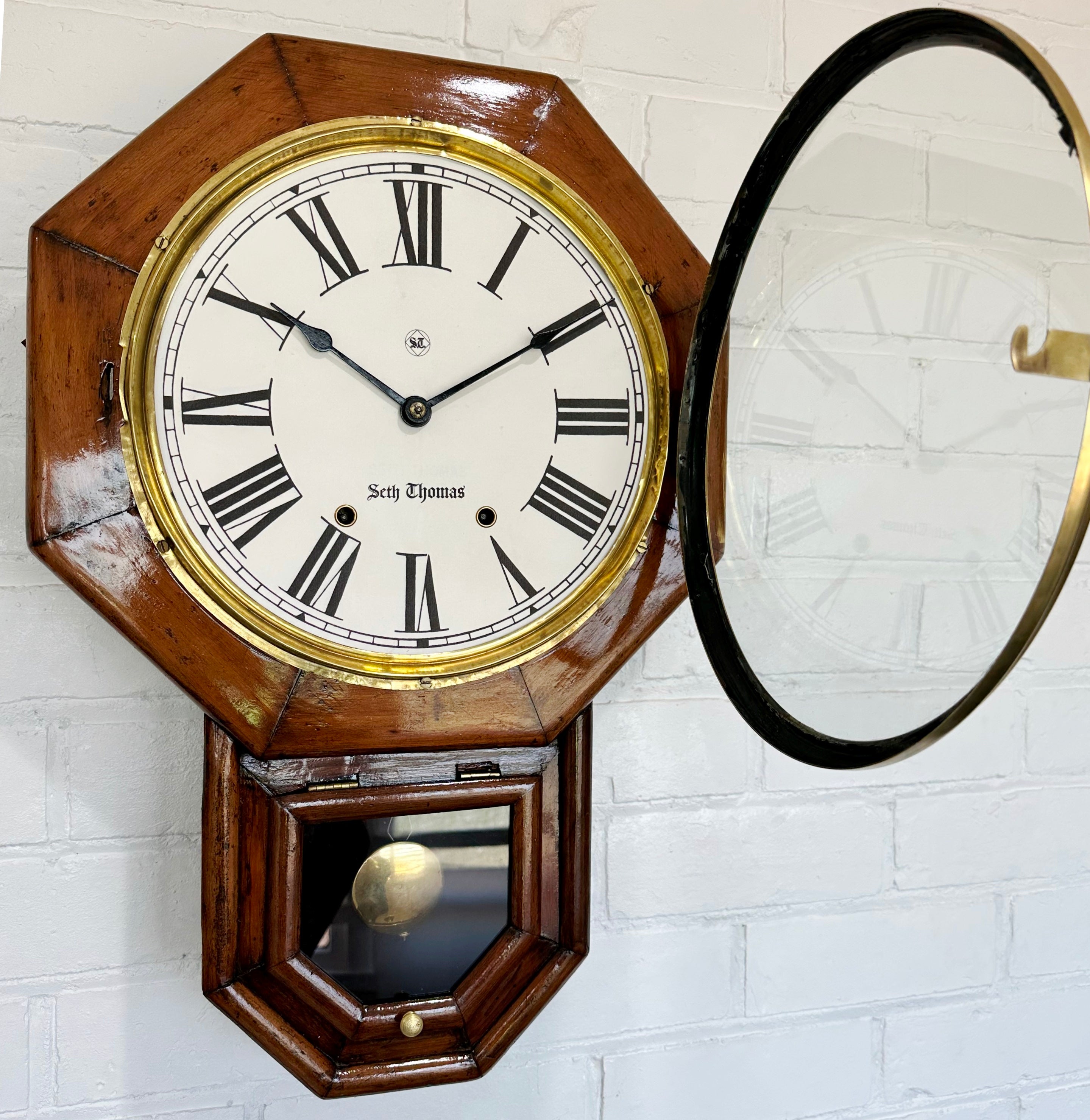 Original Antique Seth Thomas Hammer Chime Wall Clock | eXibit collection