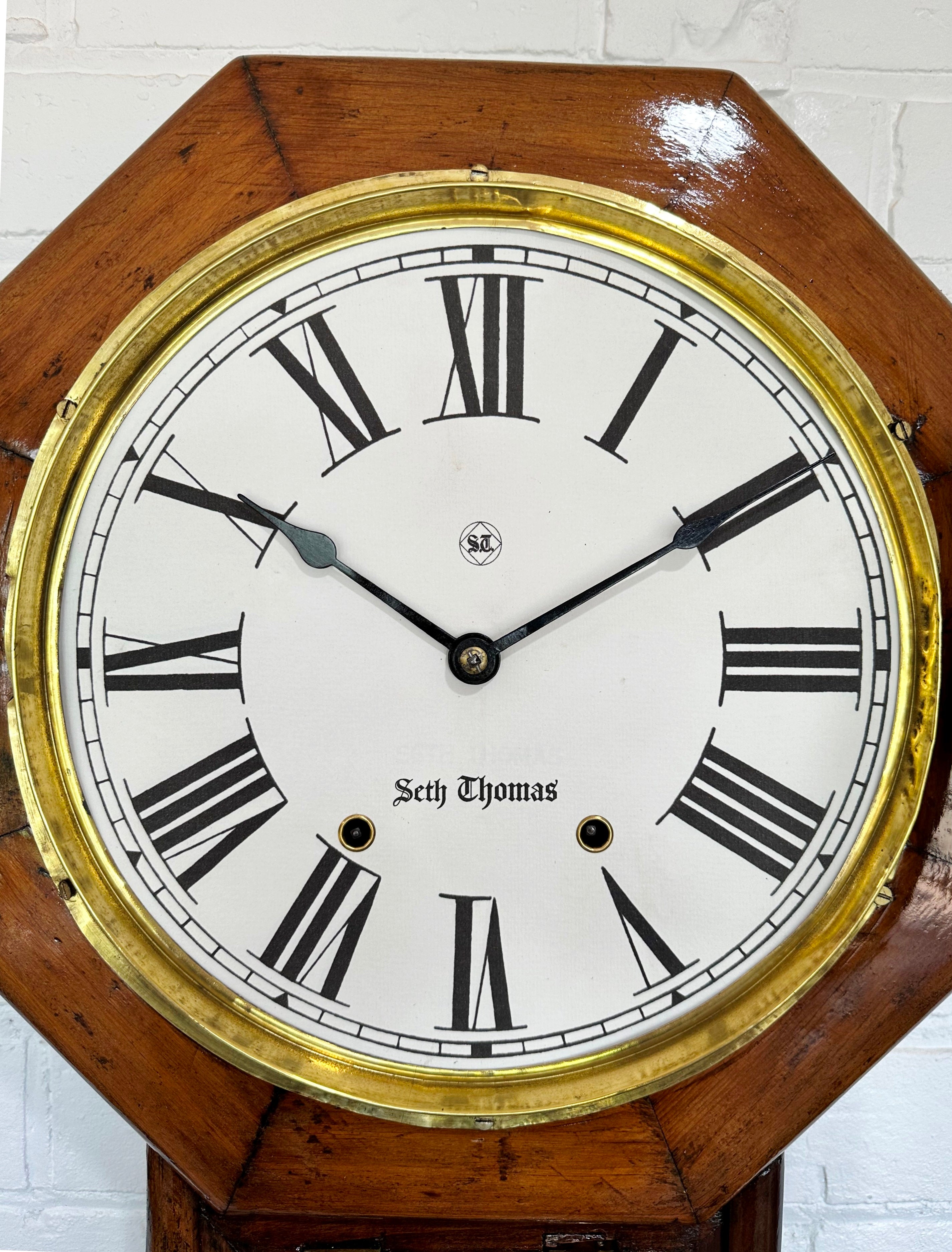 Original Antique Seth Thomas Hammer Chime Wall Clock | eXibit collection