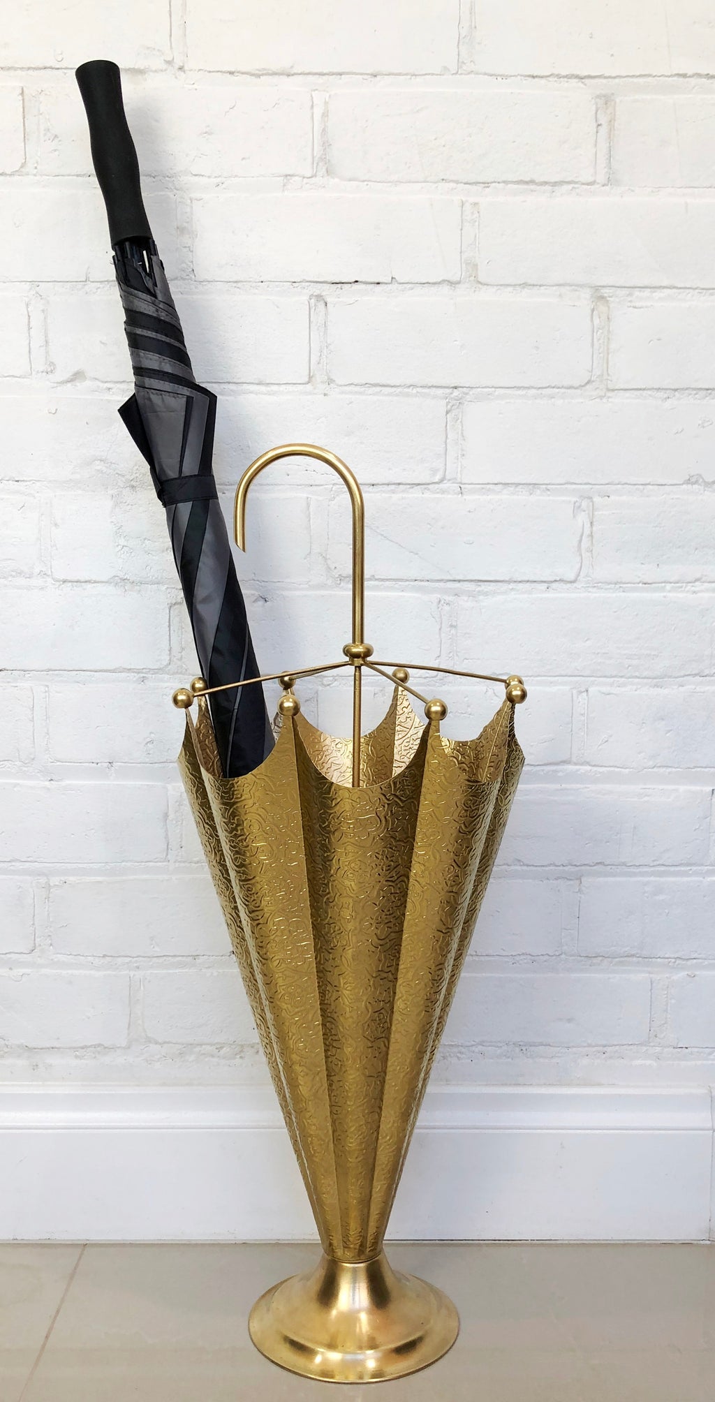 Original Vintage BRASS Umbrella Stand  | eXibit collection