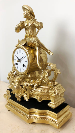 Antique Figural Spelter Mantel Clock | eXibit collection