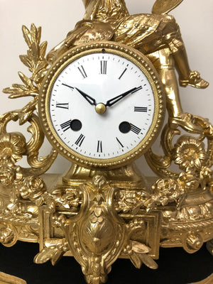 Antique Figural Spelter Mantel Clock | eXibit collection