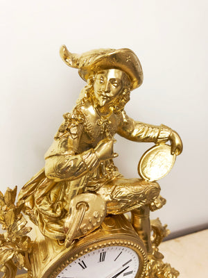 Antique Figural Spelter Mantel Clock | eXibit collection