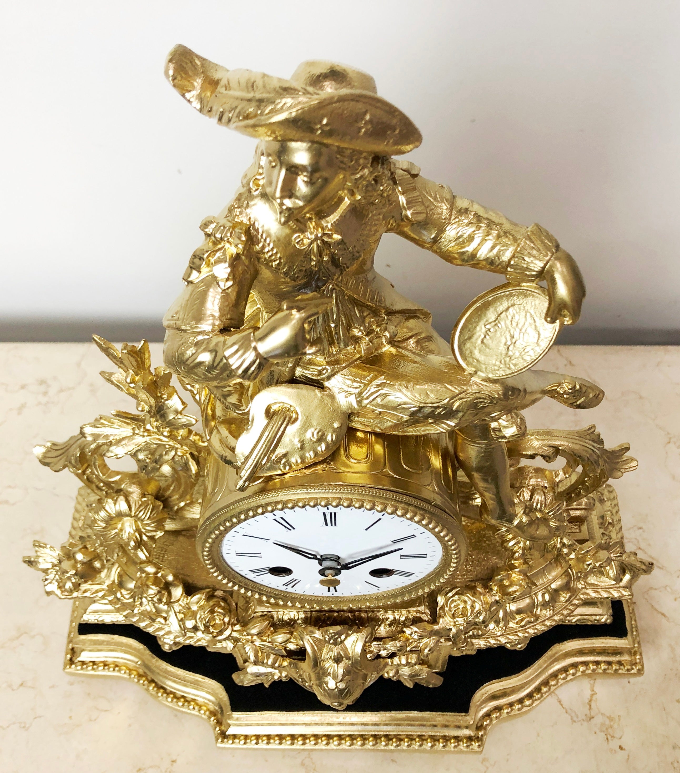 Antique Figural Spelter Mantel Clock | eXibit collection