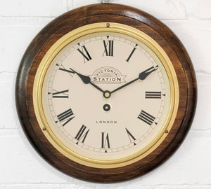 Vintage Style Victoria Station LONDON Battery Wall Clock | eXibit collection