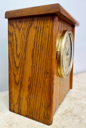 Antique GILBERT U.S.A Hammer on Coil Chime Mantel Clock | eXibit collection