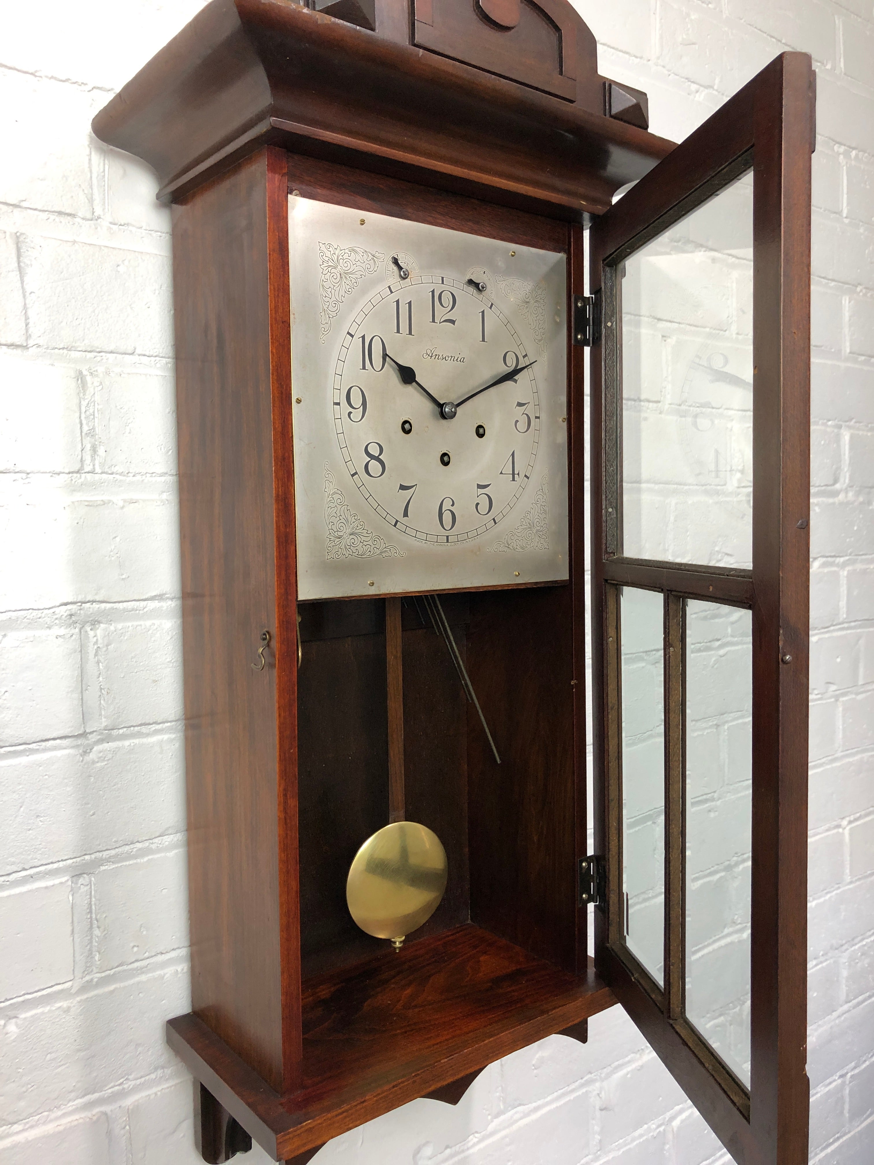 Antique ANSONIA Westminster Wall Clock eXibit collection