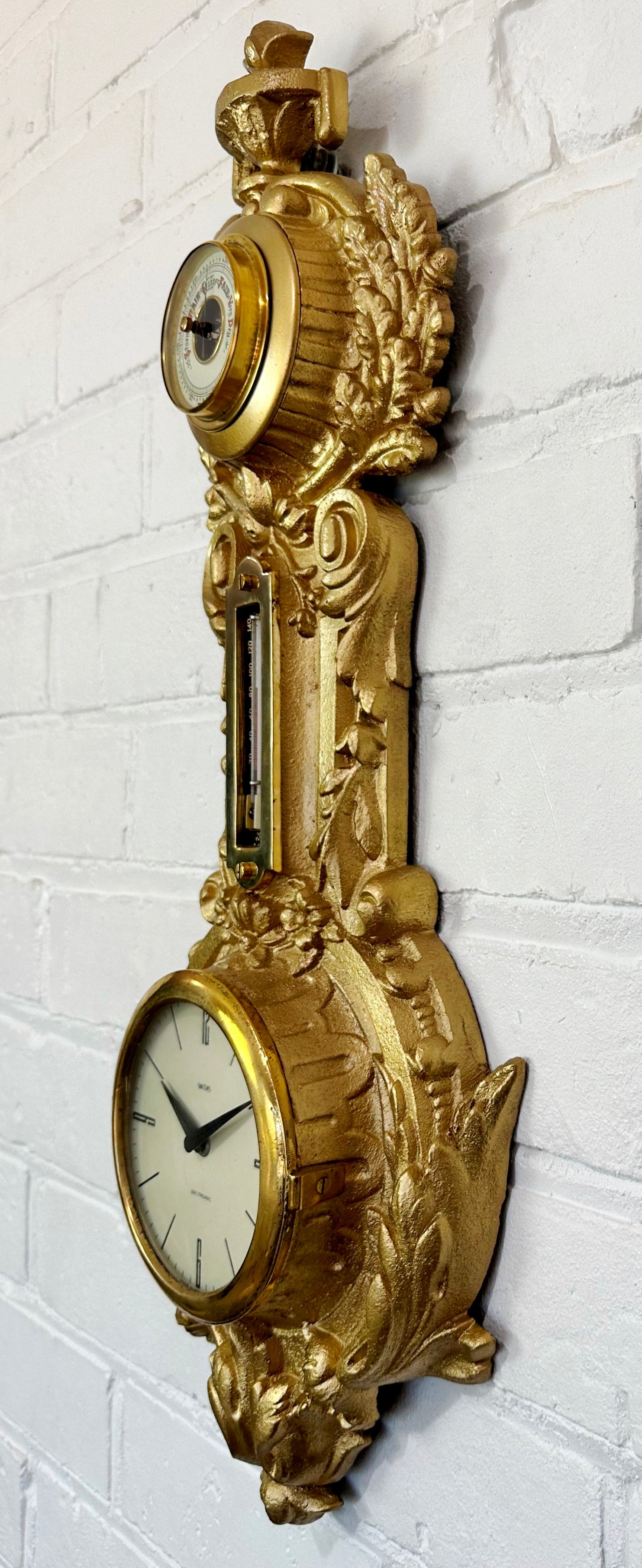 Vintage Smiths Sectronic Thermometer & Barometer Quartz Wall Clock | Adelaide Clocks