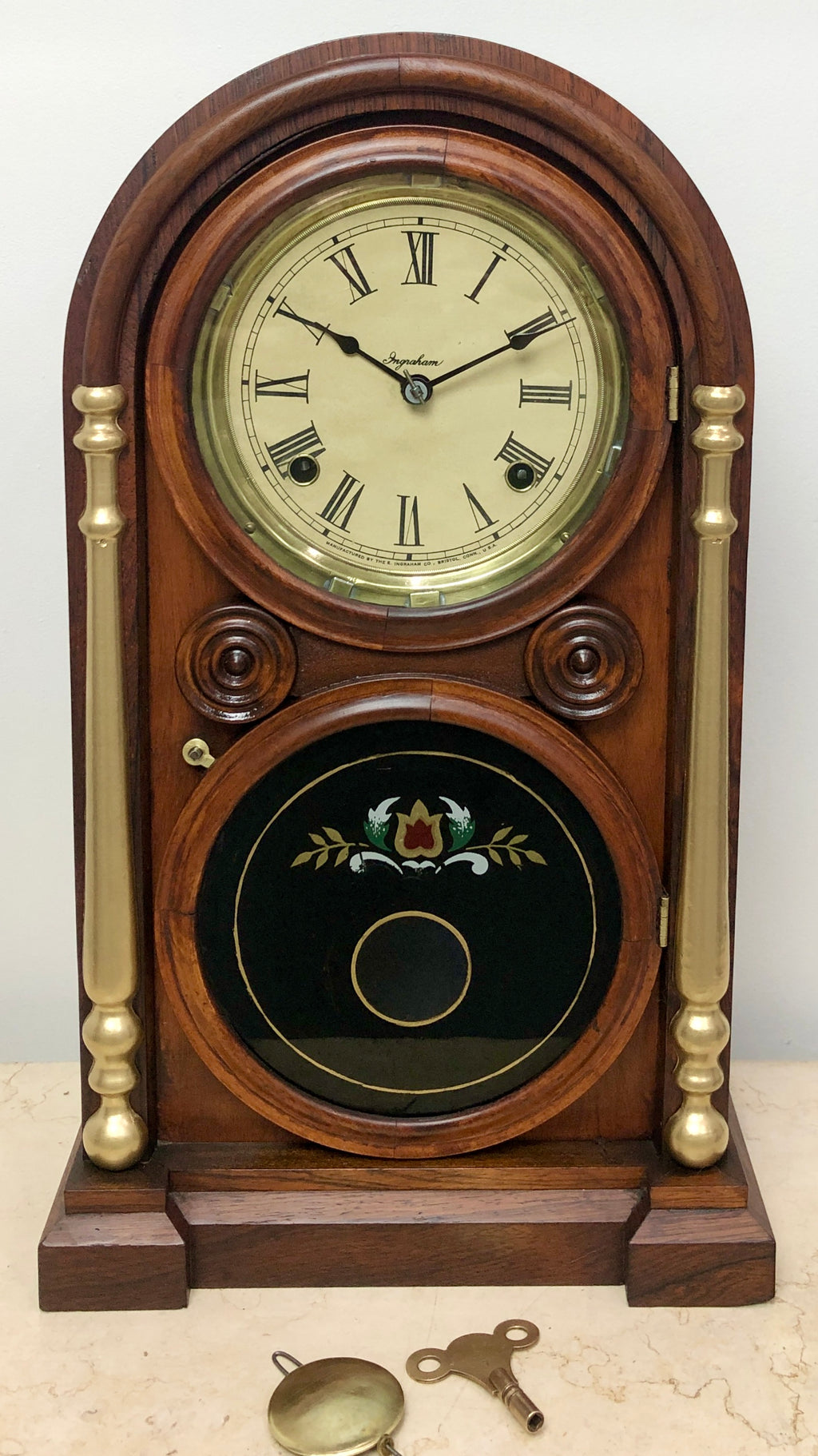 Antique INGRAHAM Cathedral Mantel Clock | eXibit collection