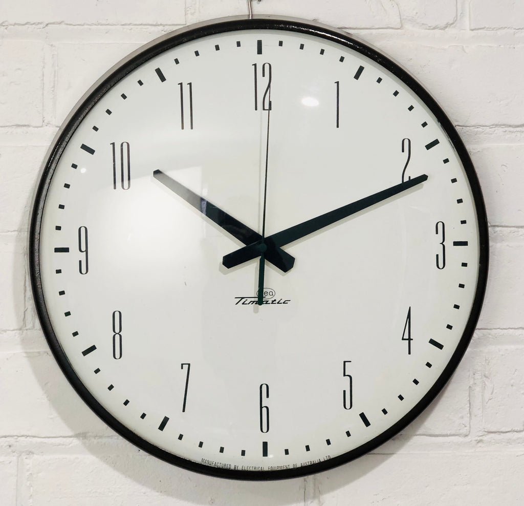 Vintage TIMATIC Battery Station Wall School Clock | eXibit collection