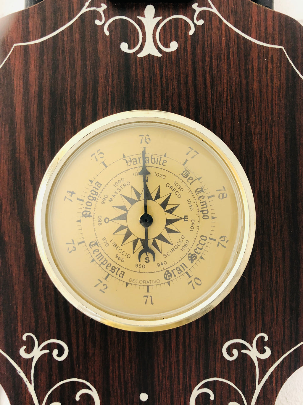 Vintage Banjo Style Wall Clock with Thermometer | eXibit collection