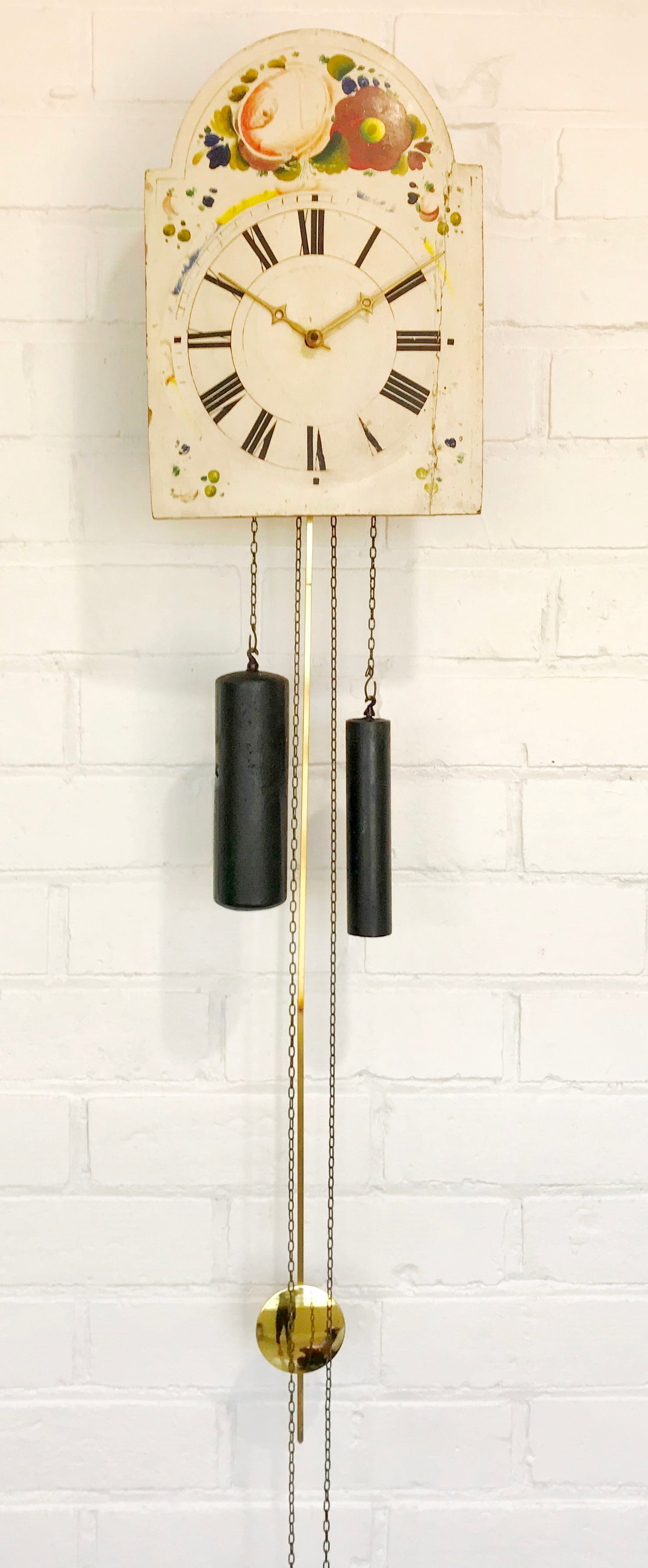 Antique Hand Painted Denmark Wall Clock | eXibit collection